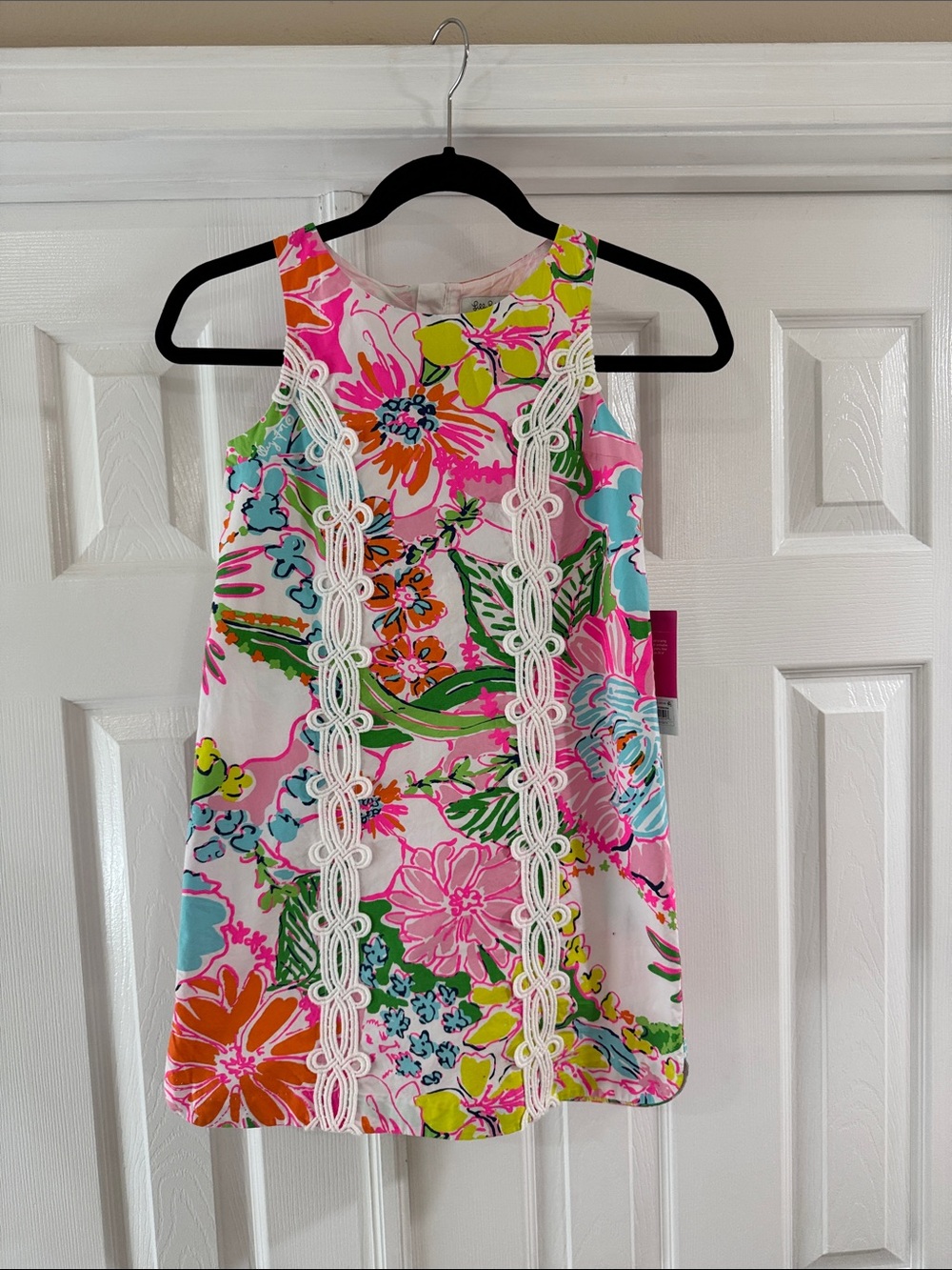 Lilly Pulitzer Pink Multi Floral Lace-Trim Sleeveless Tank